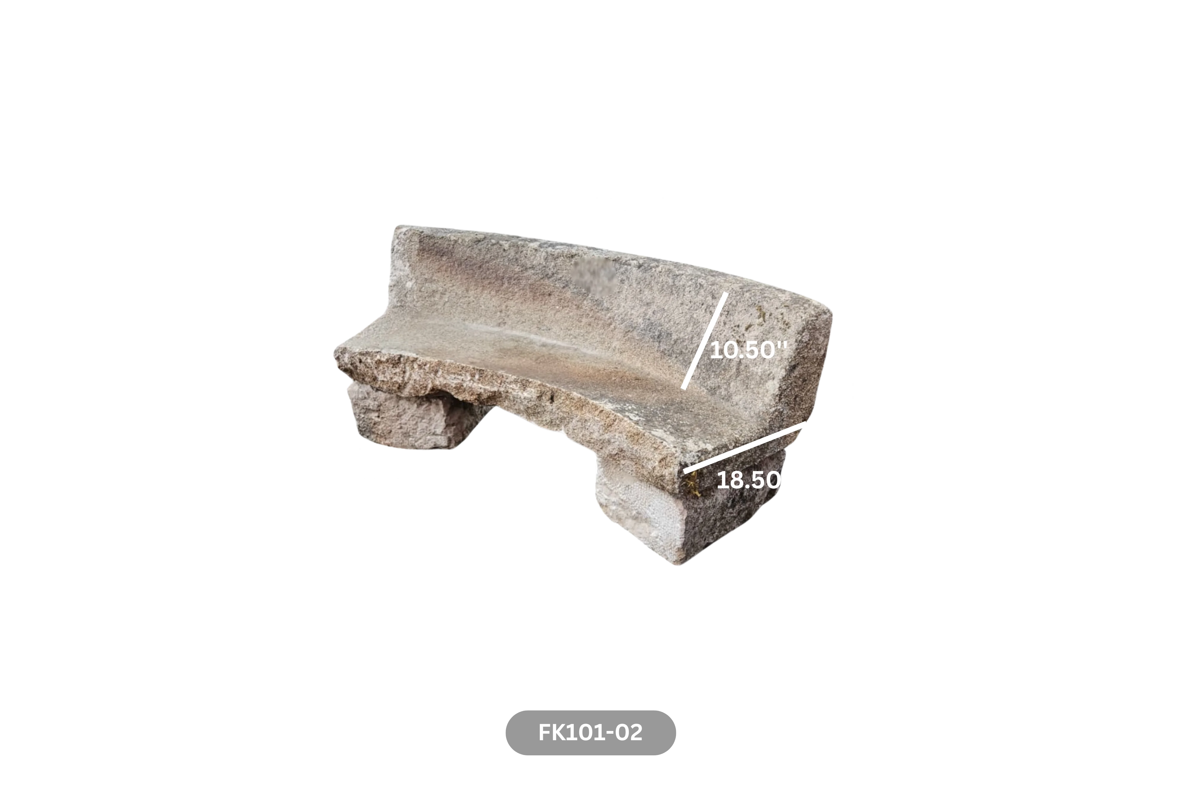 French Antique Granite Stone Mill used as Bench - Image 4